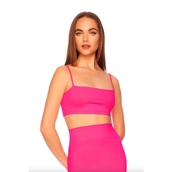 Susana Monaco MICRO String Top - Shocking Pink - Adjustable Straps - Size Large - Picture 1 of 4